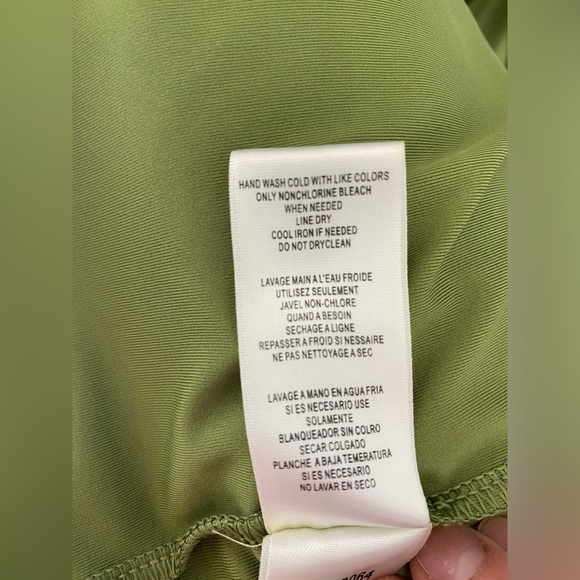 BCBG MaxAzria mini dress one shoulder, olive sz4 gold/silver embellishedLike new - Picture 12 of 12